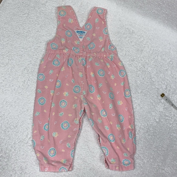 Vintage Oshkosh vestbak corduroy button waist strap overalls 6/9m - Picture 4 of 9